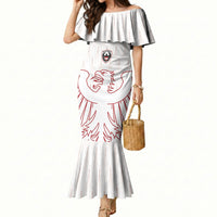Custom World Football 2026 Austria Mermaid Dress Austrian Eagles White Glory