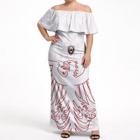 Custom World Football 2026 Austria Off Shoulder Maxi Dress Austrian Eagles White Glory