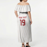 Custom World Football 2026 Austria Off Shoulder Maxi Dress Austrian Eagles White Glory