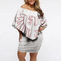 Custom World Football 2026 Austria Off Shoulder Short Dress Austrian Eagles White Glory