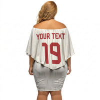Custom World Football 2026 Austria Off Shoulder Short Dress Austrian Eagles White Glory