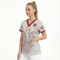 Custom World Football 2026 Austria Scrub Top Austrian Eagles White Glory