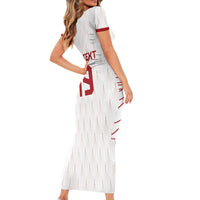 Custom World Football 2026 Austria Short Sleeve Bodycon Dress Austrian Eagles White Glory