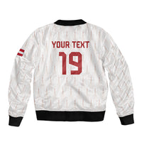 Custom World Football 2026 Austria Sleeve Zip Bomber Jacket Austrian Eagles White Glory