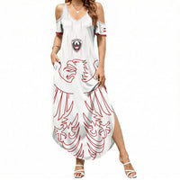 Custom World Football 2026 Austria Summer Maxi Dress Austrian Eagles White Glory