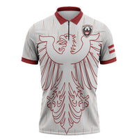 Custom World Football 2026 Austria Zipper Polo Shirt Austrian Eagles White Glory