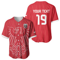 Custom World Football 2026 Austria Baseball Jersey Austrian Eagles Red Glory