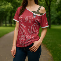 Custom World Football 2026 Austria Cross Shoulder Shirt Austrian Eagles Red Glory
