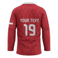 Custom World Football 2026 Austria Hockey Jersey Austrian Eagles Red Glory