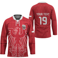 Custom World Football 2026 Austria Hockey Jersey Austrian Eagles Red Glory