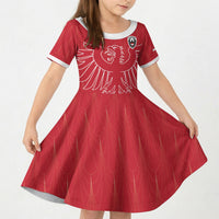 Custom World Football 2026 Austria Kid Short Sleeve Dress Austrian Eagles Red Glory