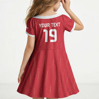 Custom World Football 2026 Austria Kid Short Sleeve Dress Austrian Eagles Red Glory