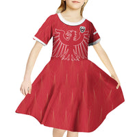 Custom World Football 2026 Austria Kid Short Sleeve Dress Austrian Eagles Red Glory