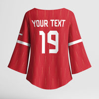 Custom World Football 2026 Austria Kimono Sleeve Blouse Austrian Eagles Red Glory