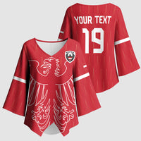 Custom World Football 2026 Austria Kimono Sleeve Blouse Austrian Eagles Red Glory