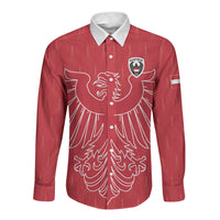 Custom World Football 2026 Austria Long Sleeve Button Shirt Austrian Eagles Red Glory