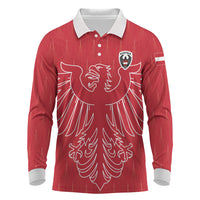Custom World Football 2026 Austria Long Sleeve Polo Shirt Austrian Eagles Red Glory