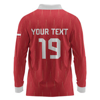 Custom World Football 2026 Austria Long Sleeve Polo Shirt Austrian Eagles Red Glory