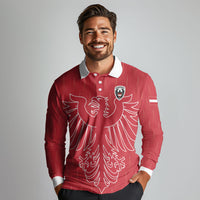 Custom World Football 2026 Austria Long Sleeve Polo Shirt Austrian Eagles Red Glory