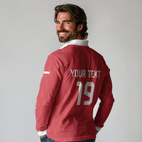 Custom World Football 2026 Austria Long Sleeve Polo Shirt Austrian Eagles Red Glory