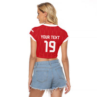 Custom World Football 2026 Austria Raglan Cropped T Shirt Austrian Eagles Red Glory