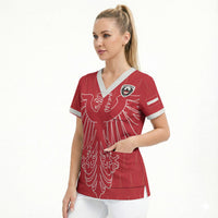 Custom World Football 2026 Austria Scrub Top Austrian Eagles Red Glory