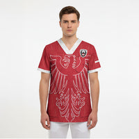 Custom World Football 2026 Austria Scrub Top Austrian Eagles Red Glory