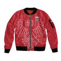 Custom World Football 2026 Austria Sleeve Zip Bomber Jacket Austrian Eagles Red Glory