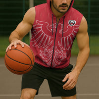 Custom World Football 2026 Austria Sleeveless Zip Hoodie Austrian Eagles Red Glory