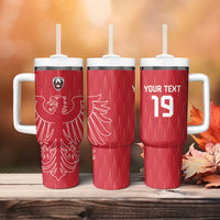 Custom World Football 2026 Austria Tumbler With Handle Austrian Eagles Red Glory