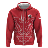 Custom World Football 2026 Austria Zip Hoodie Austrian Eagles Red Glory