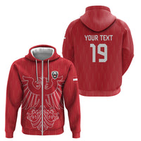 Custom World Football 2026 Austria Zip Hoodie Austrian Eagles Red Glory
