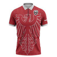 Custom World Football 2026 Austria Zipper Polo Shirt Austrian Eagles Red Glory