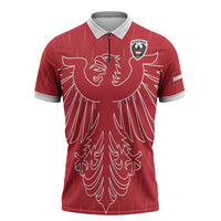 Custom World Football 2026 Austria Zipper Polo Shirt Austrian Eagles Red Glory