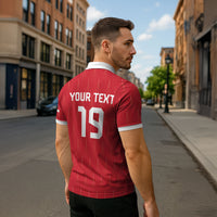Custom World Football 2026 Austria Zipper Polo Shirt Austrian Eagles Red Glory