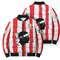 Italy Sardinia Bomber Puffer Jacket Moor's Head With Coat Of Arms - Wonder Print Shop