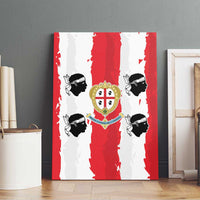 Italy Sardinia Canvas Wall Art Moor's Head With Coat Of Arms - Wonder Print Shop
