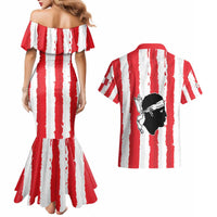 Italy Sardinia Couples Matching Mermaid Dress and Hawaiian Shirt Moor's Head With Coat Of Arms LT19