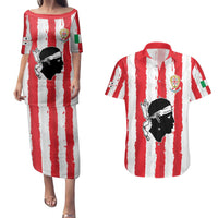 Italy Sardinia Couples Matching Puletasi and Hawaiian Shirt Moor's Head With Coat Of Arms LT19