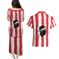 Italy Sardinia Couples Matching Puletasi and Hawaiian Shirt Moor's Head With Coat Of Arms LT19