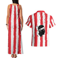 Italy Sardinia Couples Matching Tank Maxi Dress and Hawaiian Shirt Moor's Head With Coat Of Arms LT19