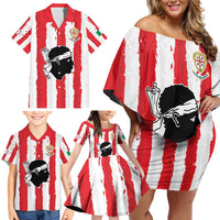 Italy Sardinia Family Matching Off Shoulder Short Dress and Hawaiian Shirt Moor's Head With Coat Of Arms LT19