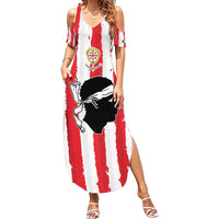 Italy Sardinia Family Matching Summer Maxi Dress and Hawaiian Shirt Moor's Head With Coat Of Arms LT19