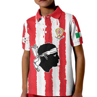 Italy Sardinia Kid Polo Shirt Moor's Head With Coat Of Arms LT19