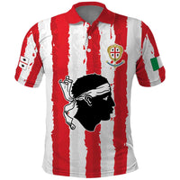 Italy Sardinia Polo Shirt Moor's Head With Coat Of Arms LT19