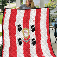 Italy Sardinia Quilt Moor's Head With Coat Of Arms - Wonder Print Shop