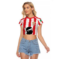 Italy Sardinia Raglan Cropped T Shirt Moor's Head With Coat Of Arms LT19