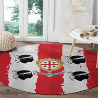 Italy Sardinia Round Carpet Moor's Head With Coat Of Arms - Wonder Print Shop