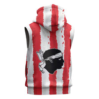 Italy Sardinia Sleeveless Zip Hoodie Moor's Head With Coat Of Arms - Wonder Print Shop