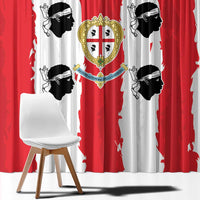 Italy Sardinia Window Curtain Moor's Head With Coat Of Arms - Wonder Print Shop